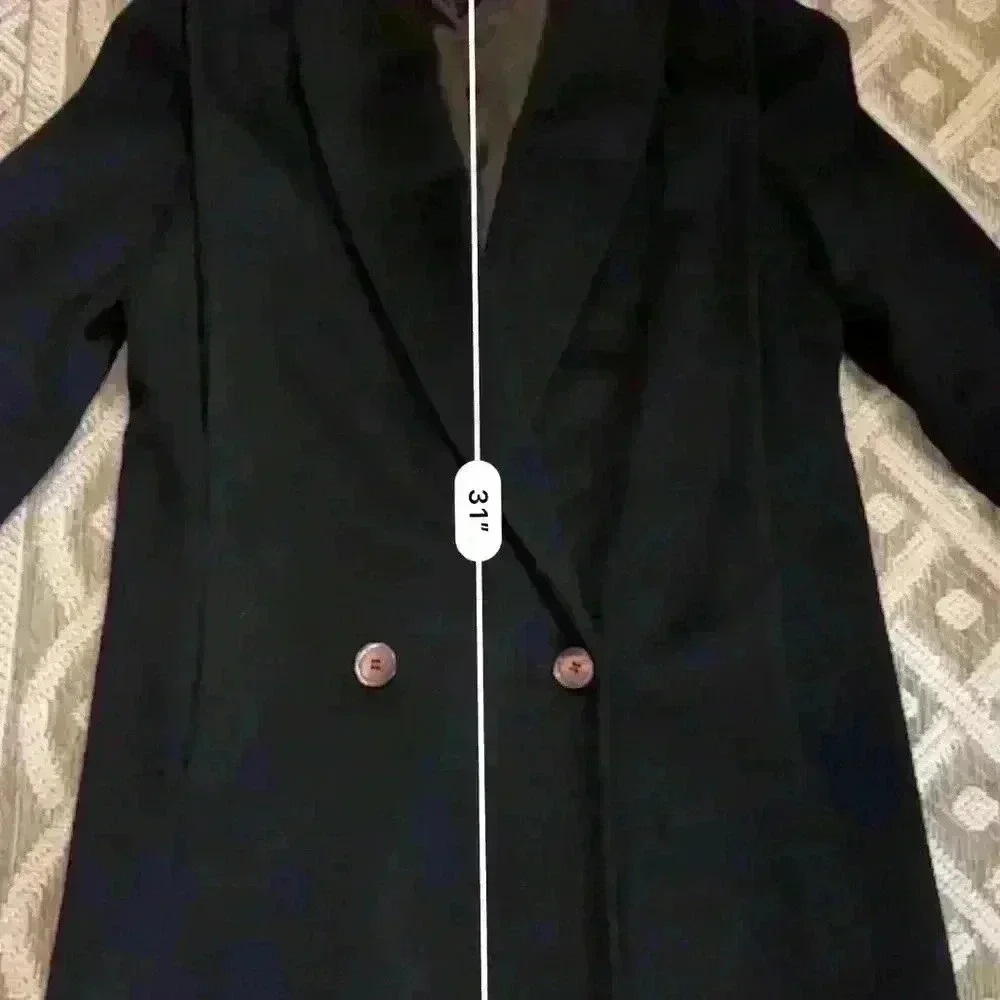 Jules Miller Black Oversize Wool Vintage 1980's Coat, Big Shoulders, S/M. - Picture 7 of 9